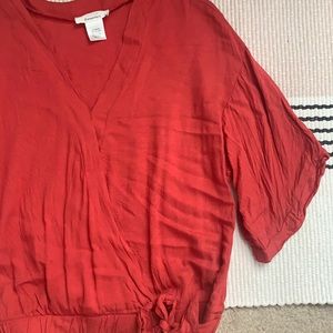 Red Top with Bottom Sinching